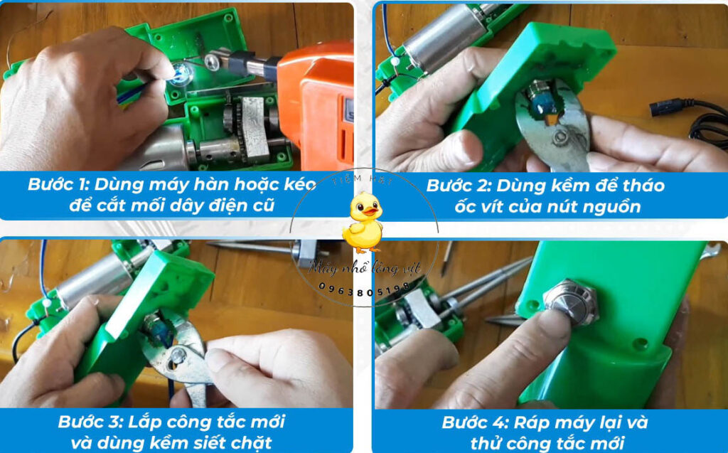 Cách thay nút nguồn công tắc