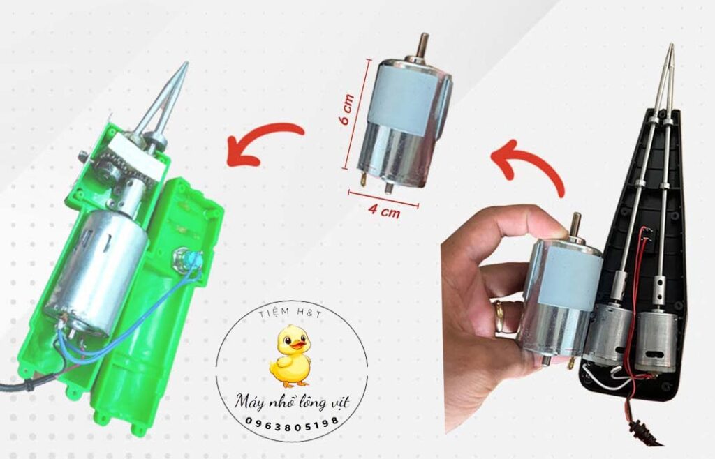 Motor máy nhổ lông măng vịt cầm tay