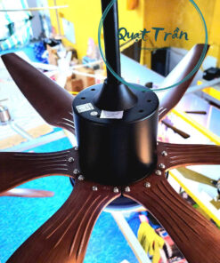 Ảnh thực tế quạt trần 6 cánh màu nâu